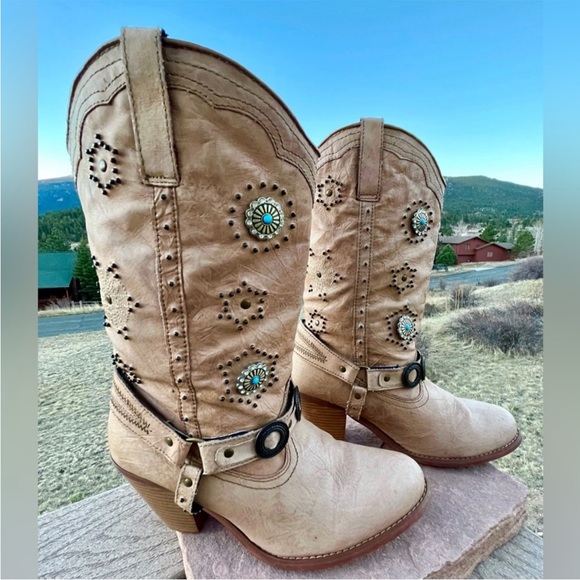 DINGO Addie Heeled Cowboy Western Boots Women’s size 9.5 D1566 Turquoise… - Picture 9 of 14